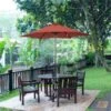 OUTSUNNY Garden Parasol Steel Wine Red 2m