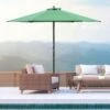 OUTSUNNY Garden Parasol Steel Green 2.8m
