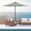 OUTSUNNY Garden Parasol Steel Dark Grey 2.8m