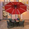 OUTSUNNY Garden Parasol Steel Red 2.7m