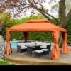OUTSUNNY Aluminium Gazebo 2 Tier Orange - 3 X 4m