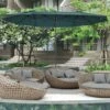 OUTSUNNY Garden Parasol Sun Umbrella Green 4.6m -GardenChic Elegant Shop 2 1 203 16