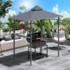 OUTSUNNY Garden Gazebo Grey 2.5m X 2.5m 1 OUTSUNNY Garden Gazebo Grey 2.5m X 2.5m -GardenChic Elegant Shop 2 1 204 29