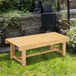 OUTSUNNY Fir Wood Patio Bench 2 Seater