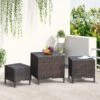 OUTSUNNY Rattan Nesting Tables 3 Piece