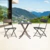 OUTSUNNY Rattan Bistro Set Brown