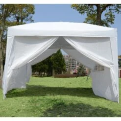OUTSUNNY Pop Up Gazebo Marquee White - 3 X 3m -GardenChic Elegant Shop 2 1 243 3