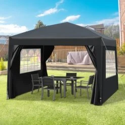 OUTSUNNY Pop Up Gazebo Canopy Black - 3 X 3m