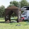 OUTSUNNY Pop Up Gazebo Canopy Brown - 2 X 2m 2 OUTSUNNY Pop Up Gazebo Canopy Brown - 2 X 2m -GardenChic Elegant Shop 2 1 243 39