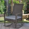 OUTSUNNY Rattan Rocking Chair With Armrest And Cushion Dark Grey 1 OUTSUNNY Rattan Rocking Chair With Armrest And Cushion Dark Grey -GardenChic Elegant Shop 2 1 268