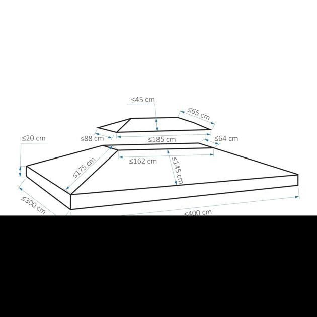 OUTSUNNY Gazebo Canopy Replacement Light Grey - 3 X 4m 5 OUTSUNNY Gazebo Canopy Replacement Light Grey - 3 X 4m - Image 3
