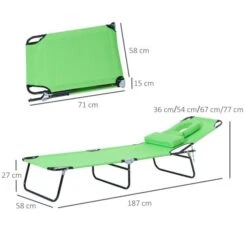 OUTSUNNY Sun Lounger With Reading Hole Green -GardenChic Elegant Shop 3 2 121 25