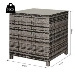 OUTSUNNY Rattan Garden Table Grey -GardenChic Elegant Shop 3 2 121 40