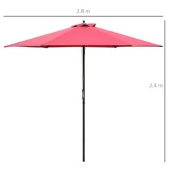 OUTSUNNY Garden Parasol Steel Red 3m -GardenChic Elegant Shop 3 2 121 62