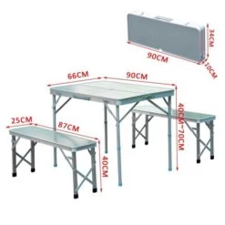 OUTSUNNY Portable Picnic Table With Folding Bench Silver 3 Pack -GardenChic Elegant Shop 3 2 126 1