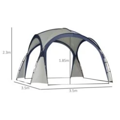 OUTSUNNY Garden Dome Gazebo Blue 3.5 X 3.5m 12 OUTSUNNY Garden Dome Gazebo Blue 3.5 X 3.5m -GardenChic Elegant Shop 3 2 189 1