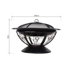 OUTSUNNY Elegant Round Steel Fire Pit 76cm -GardenChic Elegant Shop 3 2 200 20