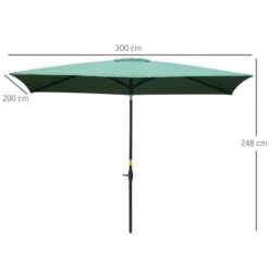 OUTSUNNY Patio Umbrella Metal Green 2 X 3m 14 OUTSUNNY Patio Umbrella Metal Green 2 X 3m -GardenChic Elegant Shop 3 2 200 5