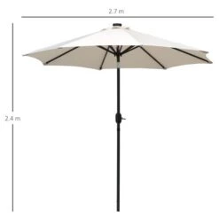 OUTSUNNY Garden Parasol Metal Creamy White 2.7m -GardenChic Elegant Shop 3 2 205 3