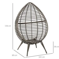 OUTSUNNY Rattan Egg Chair Brown -GardenChic Elegant Shop 3 2 211