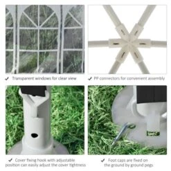 OUTSUNNY Garden Gazebo Metal Black 4m -GardenChic Elegant Shop 4 1 167