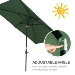 OUTSUNNY Patio Umbrella Metal Green 2 X 3m 15 OUTSUNNY Patio Umbrella Metal Green 2 X 3m -GardenChic Elegant Shop 4 1 194 5