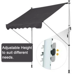 OUTSUNNY Adjustable Awning Aluminium Grey 2 X 1.5m -GardenChic Elegant Shop 4 2 191 10