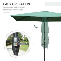 OUTSUNNY Patio Umbrella Metal Green 2 X 3m 16 OUTSUNNY Patio Umbrella Metal Green 2 X 3m -GardenChic Elegant Shop 4 2 192