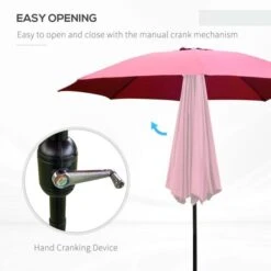 OUTSUNNY Garden Parasol Metal Red 2.6m 16 OUTSUNNY Garden Parasol Metal Red 2.6m -GardenChic Elegant Shop 4 2 194 10