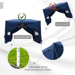 OUTSUNNY Pop Up Gazebo Canopy Blue - 3 X 3m 16 OUTSUNNY Pop Up Gazebo Canopy Blue - 3 X 3m -GardenChic Elegant Shop 4 2 234 38