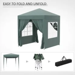 OUTSUNNY Pop Up Gazebo Canopy Green - 2 X 2m -GardenChic Elegant Shop 4 2 234 40