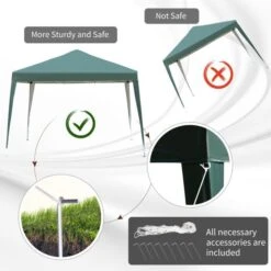 OUTSUNNY Pop Up Gazebo Party Tent Green - 3 X 3m -GardenChic Elegant Shop 4 2 235
