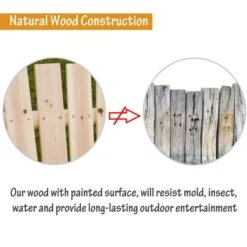 OUTSUNNY Wooden Swing Chair Natural 3 Seater -GardenChic Elegant Shop 4 3 111 37