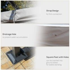 OUTSUNNY Heavy Duty Garden Pergola Steel Grey 3.5m -GardenChic Elegant Shop 4 3 170 1