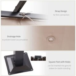 OUTSUNNY Steel Garden Pergola Beige 3m -GardenChic Elegant Shop 4 3 183 1