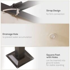 OUTSUNNY Steel Garden Pergola Beige 3.5m 15 OUTSUNNY Steel Garden Pergola Beige 3.5m -GardenChic Elegant Shop 4 3 185