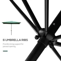 OUTSUNNY Patio Umbrella Metal Green 2 X 3m 17 OUTSUNNY Patio Umbrella Metal Green 2 X 3m -GardenChic Elegant Shop 4 3 191