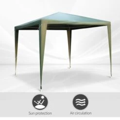 OUTSUNNY Heavy Duty Garden Gazebo Green 2.7 X 2.7m -GardenChic Elegant Shop 4 3 192 17
