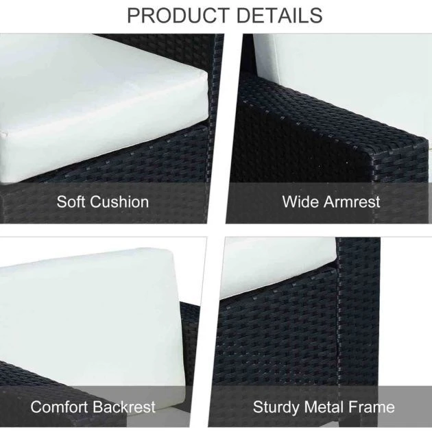 OUTSUNNY Rattan Chair Black 6 OUTSUNNY Rattan Chair Black - Image 4