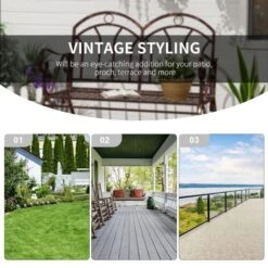 OUTSUNNY Garden Rocking Bench Bronze -GardenChic Elegant Shop 4 3 196 79