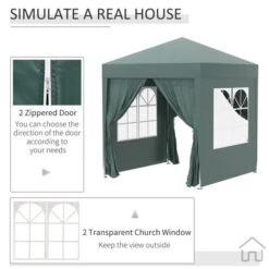 OUTSUNNY Pop Up Gazebo Canopy Green - 2 X 2m -GardenChic Elegant Shop 4 3 228 40