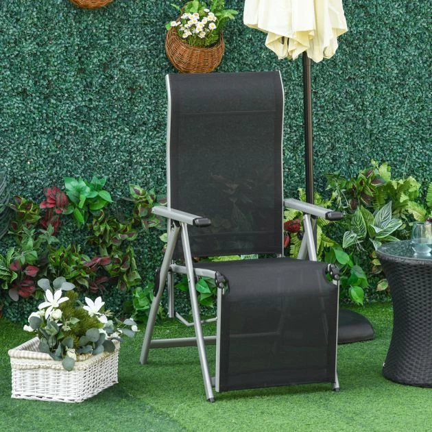 OUTSUNNY Sun Lounger Recliner Chair Black 9 OUTSUNNY Sun Lounger Recliner Chair Black - Image 7