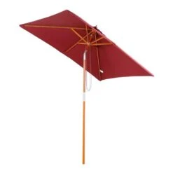 OUTSUNNY Wooden Garden Parasol With Tilt Function Red 2.5m -GardenChic Elegant Shop 4 4 113 20