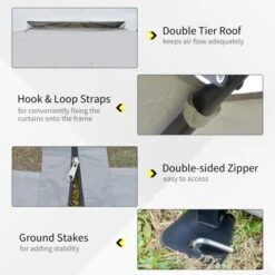 OUTSUNNY Garden Gazebo Steel Oxford 3.5m 18 OUTSUNNY Garden Gazebo Steel Oxford 3.5m -GardenChic Elegant Shop 4 4 161