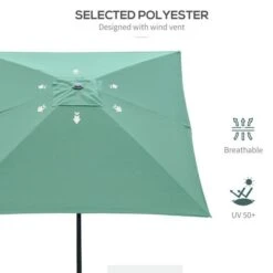 OUTSUNNY Patio Umbrella Metal Green 2 X 3m 18 OUTSUNNY Patio Umbrella Metal Green 2 X 3m -GardenChic Elegant Shop 4 4 183