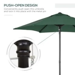 OUTSUNNY Garden Parasol Metal Green 2m -GardenChic Elegant Shop 4 4 188 18