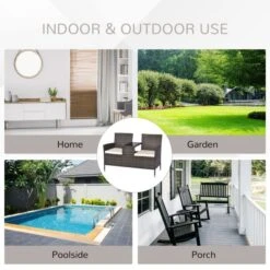 OUTSUNNY Rattan Companion Set Grey -GardenChic Elegant Shop 4 4 196