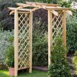 Genoa Garden Arch With Trellis Side Panels