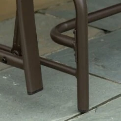 OUTSUNNY Glider Bench With Center Table Light Grey 2-Seater -GardenChic Elegant Shop 411831.9