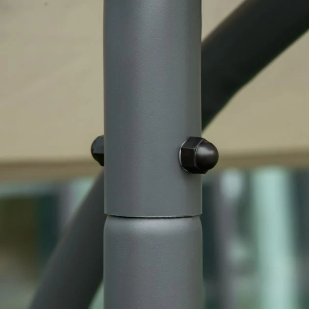 OUTSUNNY Hammock Bench With Canopy And Texteline Seats Beige 2-Seater 5 OUTSUNNY Hammock Bench With Canopy And Texteline Seats Beige 2-Seater - Image 3